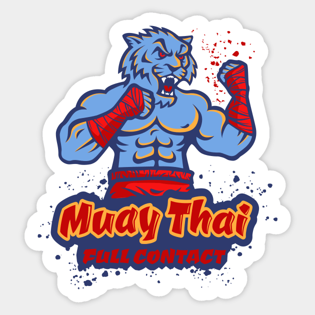 Tiger fighter of Muay Thai Sticker by Sir13